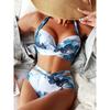 Push Up Bikini High Waist Swimsuits Twisted Swimwear Women  New Solid Biquini Halter Bathing Suit Cut Out Beach Wear EMA