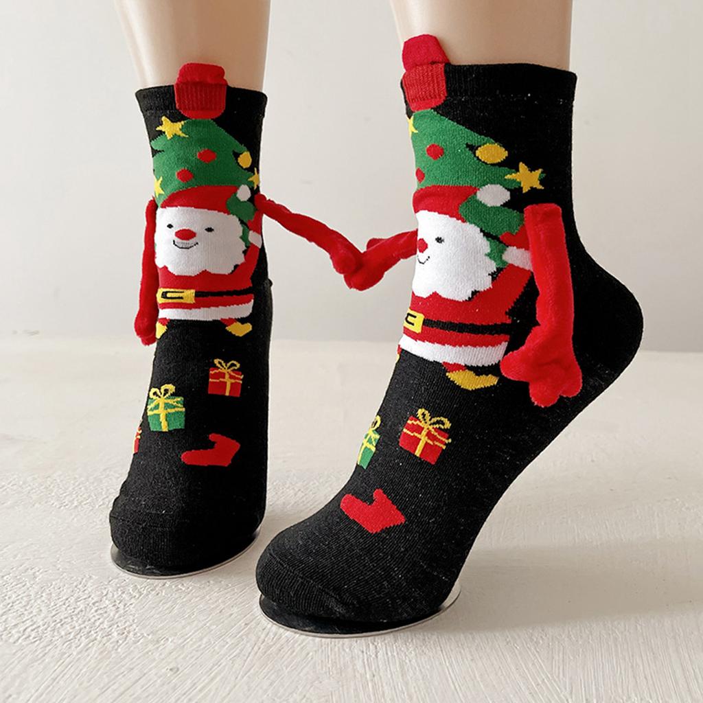 Christmas Adult Magnetic Hand In Hand Socks Personalized Socks For Indoor And Outdoor Use, Paired With Christmas Atmosphere Clothing