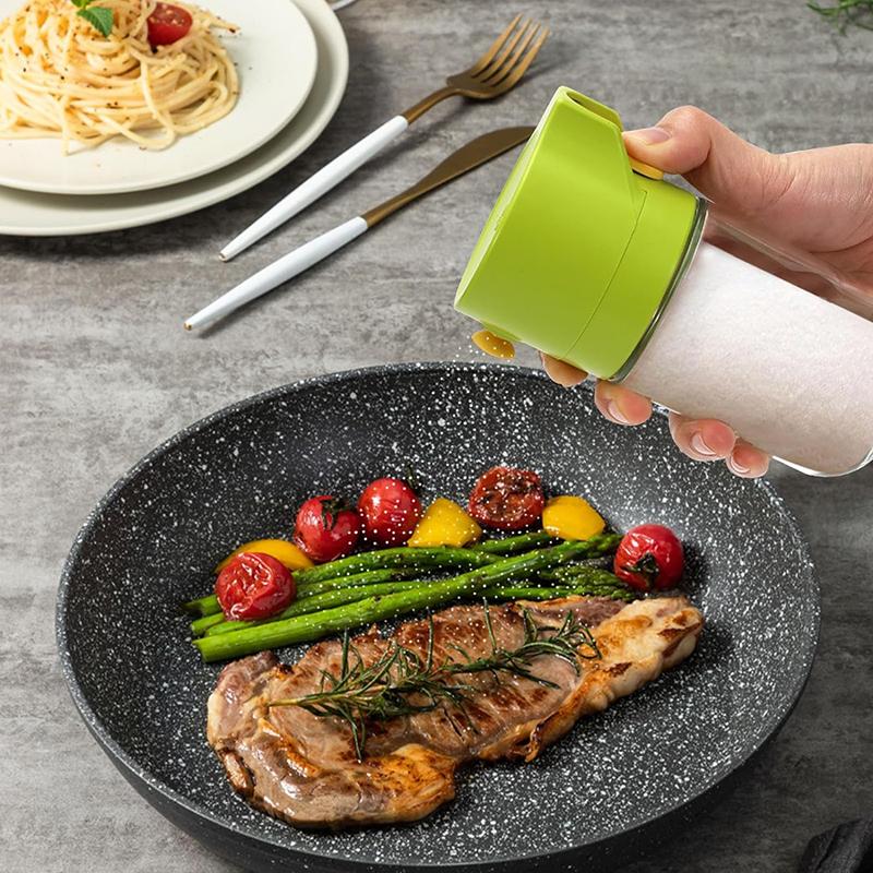 Salt And Pepper Seasoning Tank With Accurate Ration Of 0.5g Push Type Glass Salt Dispenser Sugar Container Used For Kitchen