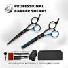 Тонкие ножницы из нержавеющей стали сине-черного цвета Pro Barber для парикмахеров и стилистов