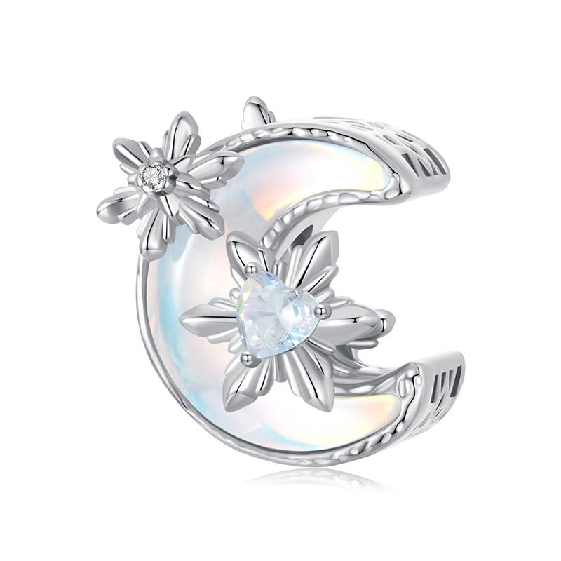 WOSTU 925 Sterling Silver Snowflake Butterfly Charms Blue Crystal Crown Beads Fit DIY Bracelet Necklace Gift Winter Ice Kingdom