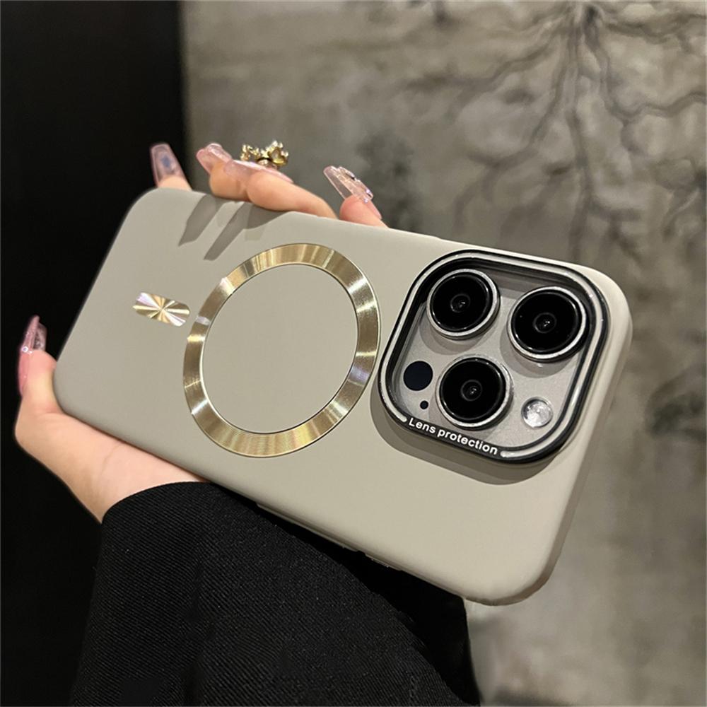 Роскошный матовый жесткий бампер магнитный чехол для iPhone 16 15 12 13 14 Pro Max Plus для беспроводной зарядки Magsafe защитный чехол