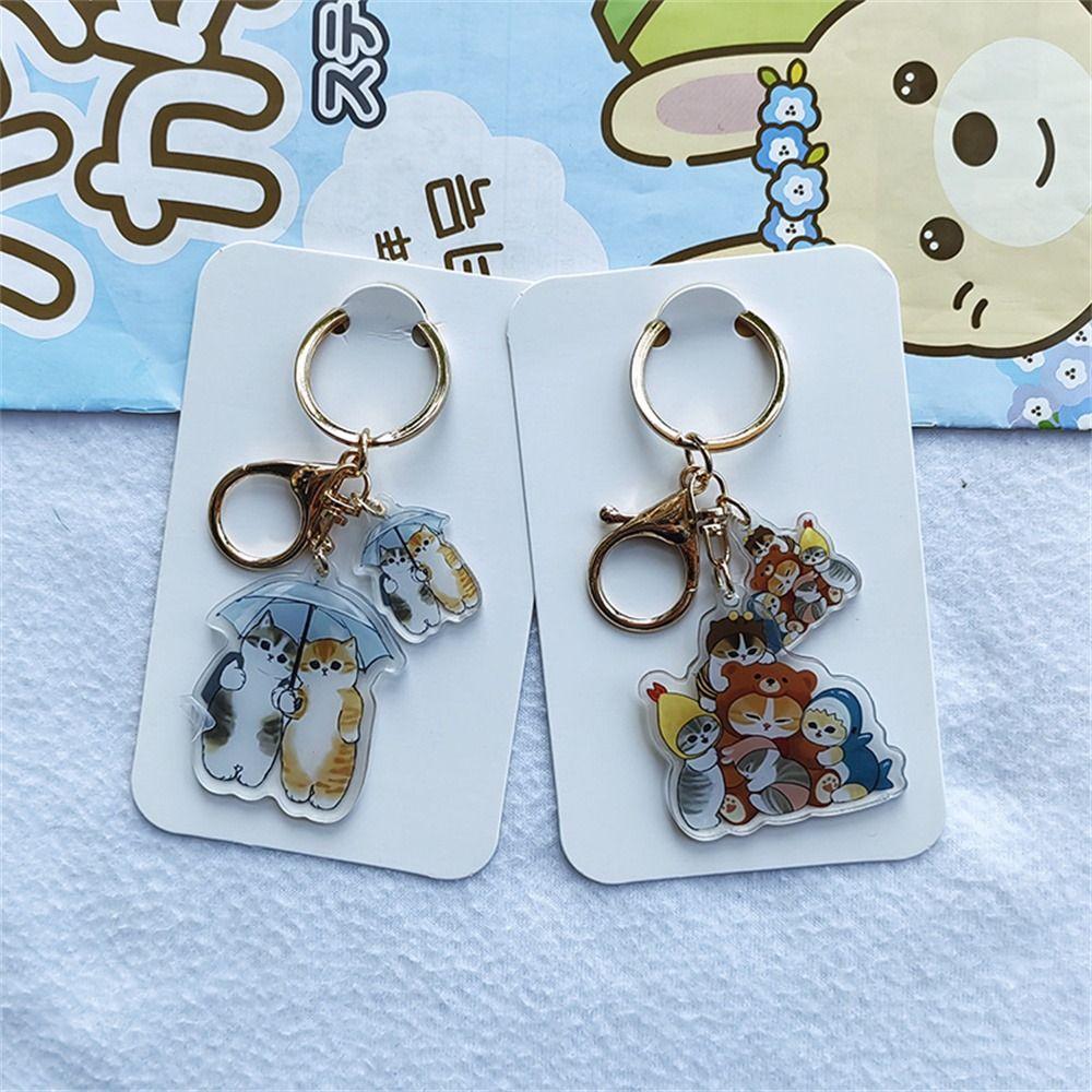 Прозрачный брелок для ключей в виде кошки, акриловый брелок в виде кошки, креативный брелок для ключей в виде собаки, подвеска на сумку