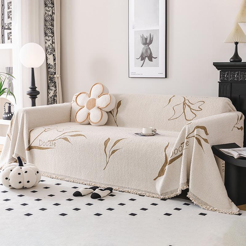 Full Covered Sofa Towel Cover Cloth Four Seasons Universal Dustproof Sofa Cushion One Piece Non-Slip Cushion Sofa Cover