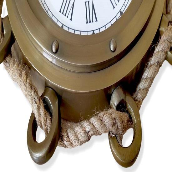 Морские часы-иллюминатор из джутовой веревки 16 дюймов Морские настенные часы
