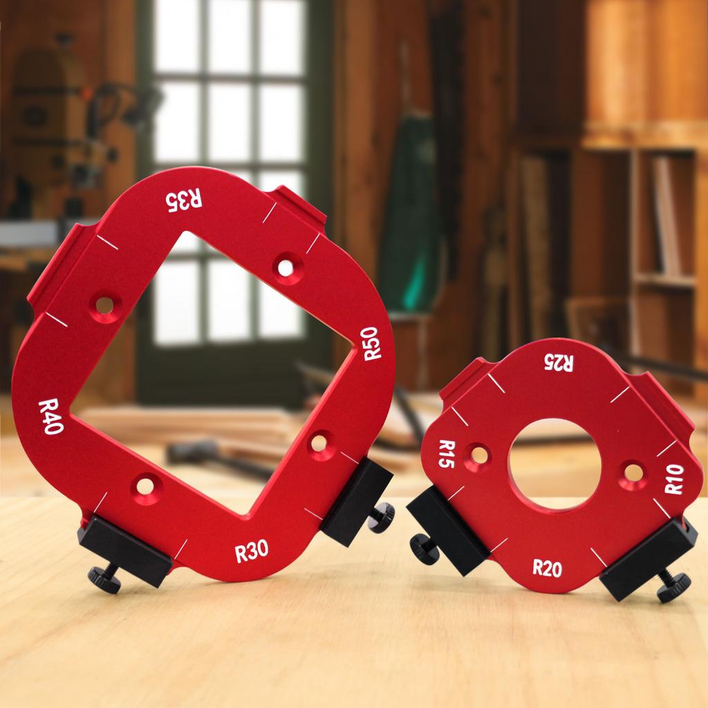 Aluminum Round Corner Radius Template Set Router Table Jig For Woodworking Arc Cutting Tool With Removable Clip Sizes R10 To R50