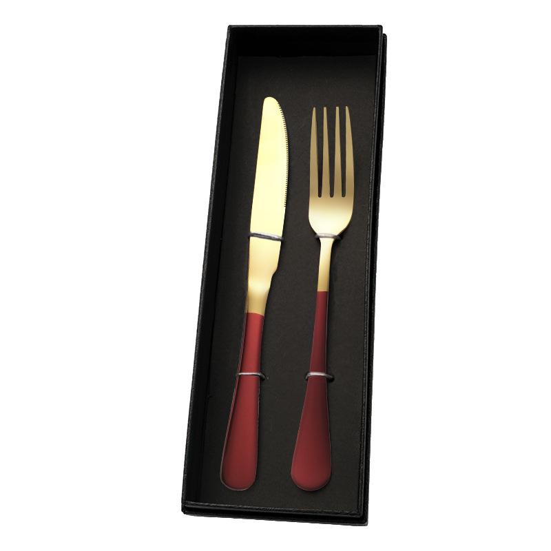 Посуда из нержавеющей стали, нож и вилка, подарочный набор, нож и вилка для стейка, посуда в стиле вестерн, подарок компании