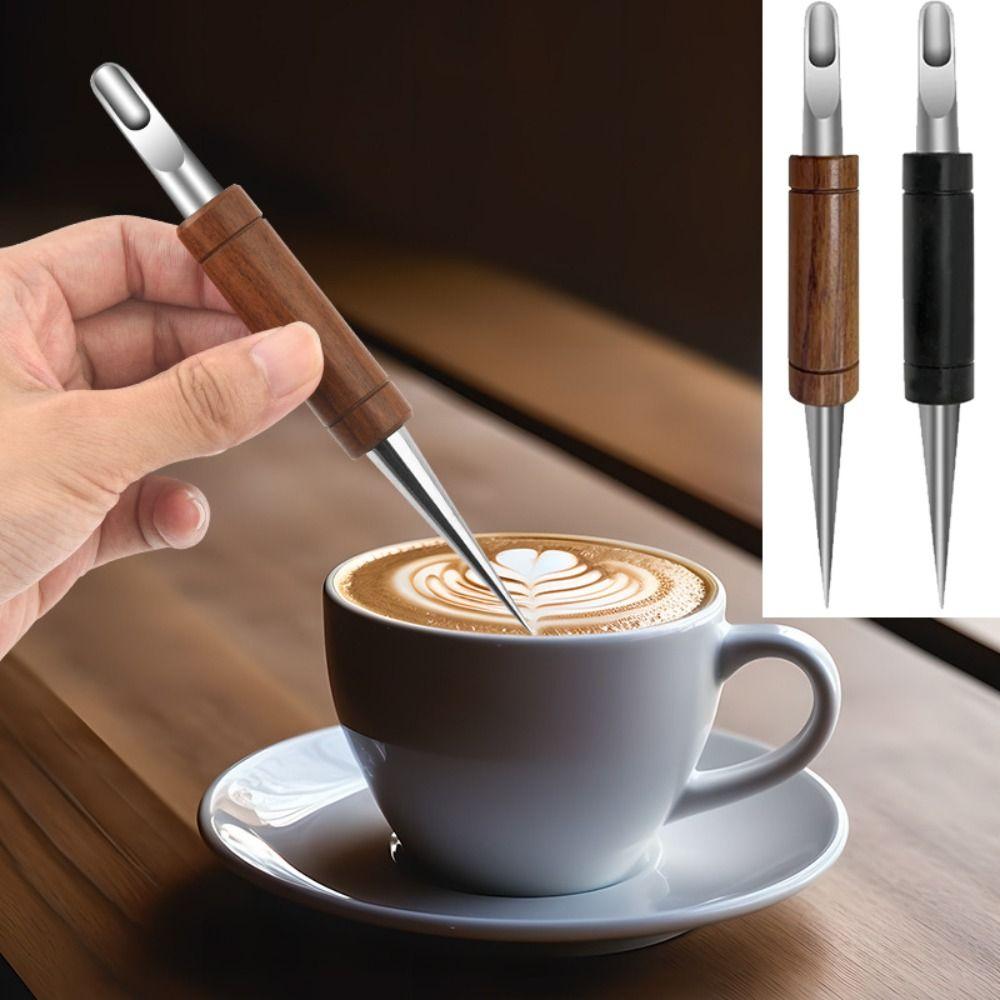 with Storage Box Coffee Art Needle Stainless Steel Tip Coffee Drawing Pen Cappuccino Espresso