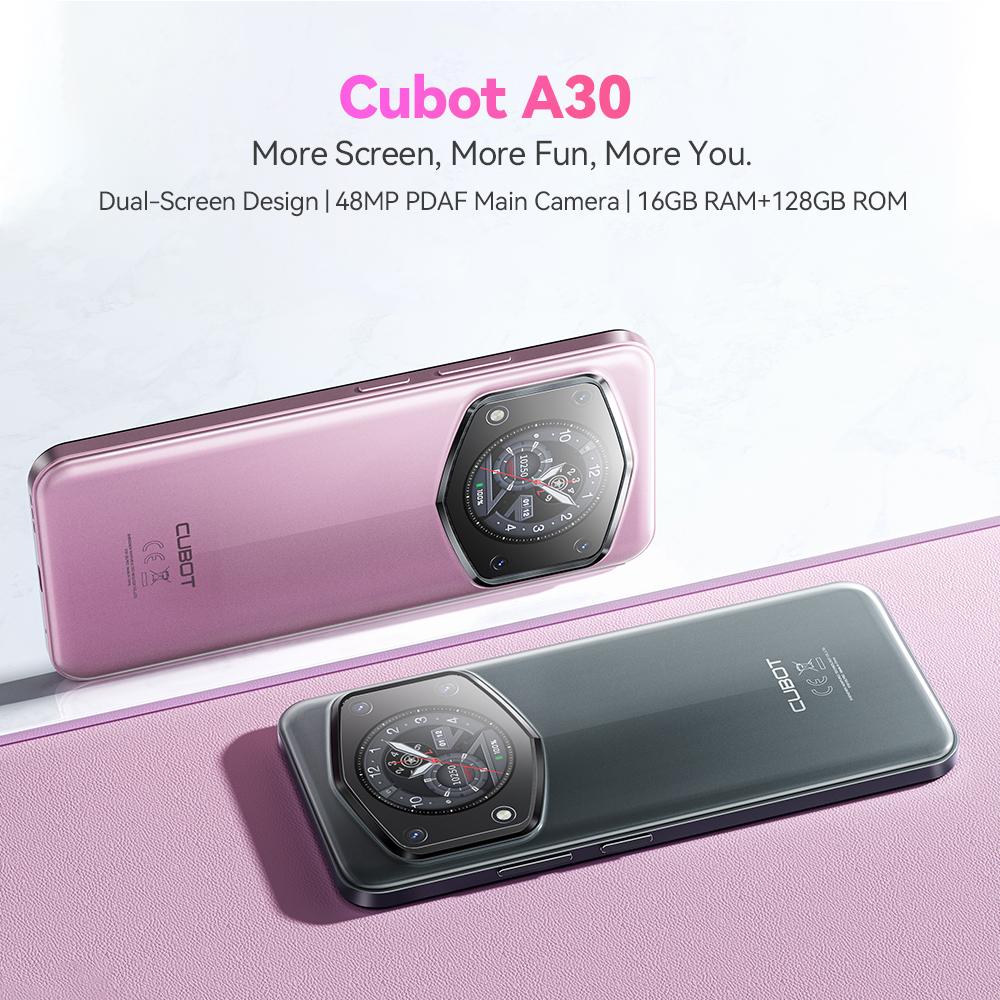Cubot A30, Android 14 смартфон, 6 ГБ ОЗУ+128 ГБ ПЗУ, 90 Гц 6,745-дюймовый дисплей, 5100 мАч аккумулятор, 48 МП камера, Face ID