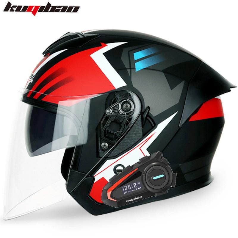 CoolQ Dual Lens Bluetooth Motorcycle Half Helmet Long Battery Life All Season Electric Scooter