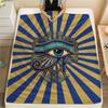 1Pc Eye of Horus Print Flannel Blanket, High quality Comfortable for All Seasons, Home Decor, Warmth and Comfort, Perfect for Christmas Gifts W31