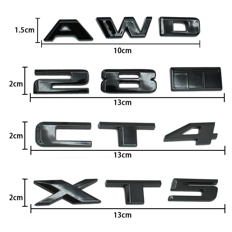 ABS Car Tail Letters Emblem Sticker for Cadillac XT4 XT5 XT6 XTS CT4 CT5 CT6 AWD ATS-L Auto Rear Trunk Badge Exterior Decoration