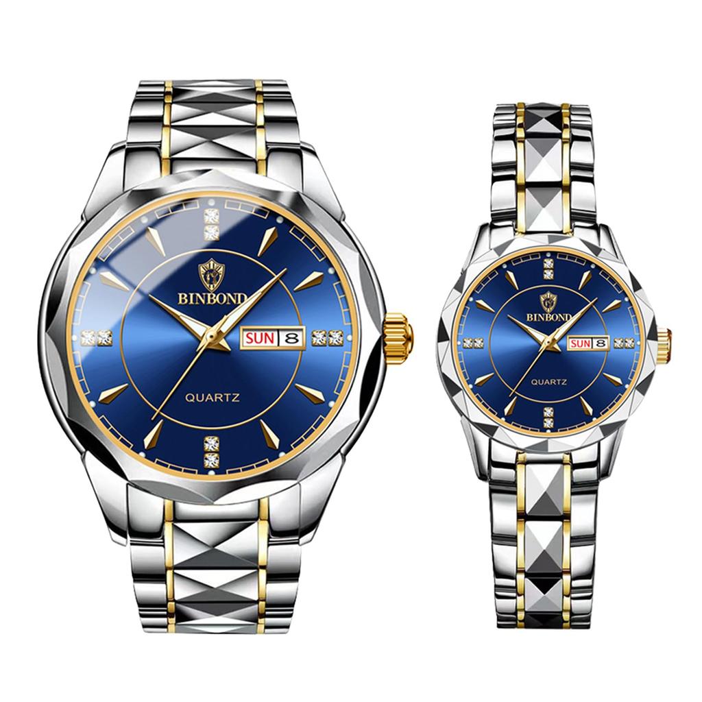 Ladies Watch Seiko Analog Copy Watch Women Luminous Date Day of the Week Waterproof Watch Easy To Read Dial Stainless Steel Adjustable Level Blue