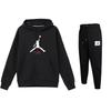 Fashion Hooded Pullover Sweatshirt And Tapered Knit Pants Casual Sports Suit Unisex Sweatshirt, Pants Black FD7546-010+DQ7469-010