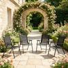 Versatile Leisure Chair, Foldable Outdoor Chair with High Backrest and Armrests, Lightweight Folding Chair (only with 4pcs chairs)