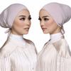 Эластичная затягивающаяся мусульманская тюрбанная шапка однотонные хиджабные шапочки исламский подхиджабник женские головные уборы