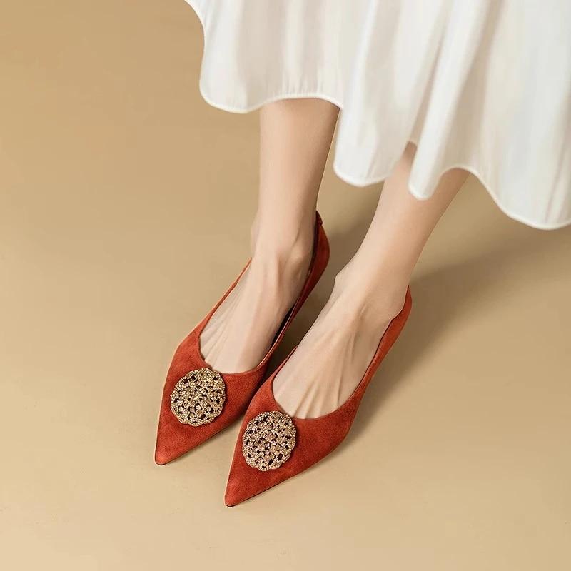 Французские черные туфли на среднем каблуке женские удобные офисные и профессиональные туфли из мягкой кожи и замши с острым носком туфли-лодочки Zapatos