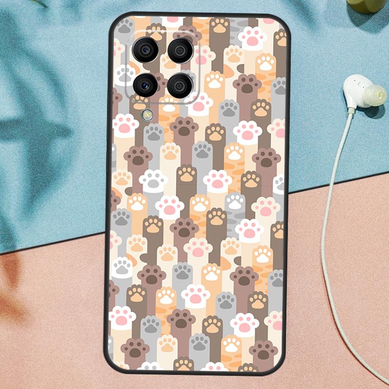Чехол с рисунком лапок милых смешных кошек для Samsung Galaxy M15 M35 M55 M56 M36 M16 M31 M21 M13 M33 M53 M12 M32 M52 M14 M34 M54