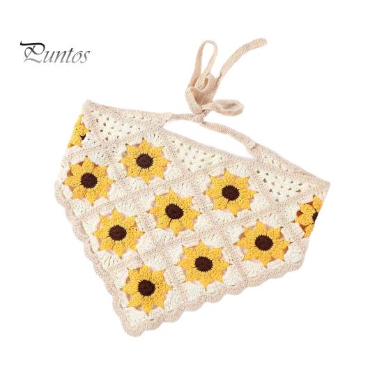 Готический вязаный крючком головной платок с цветочным узором на шнуровке, дышащий эластичный головной убор с растительным узором, аксессуары для волос