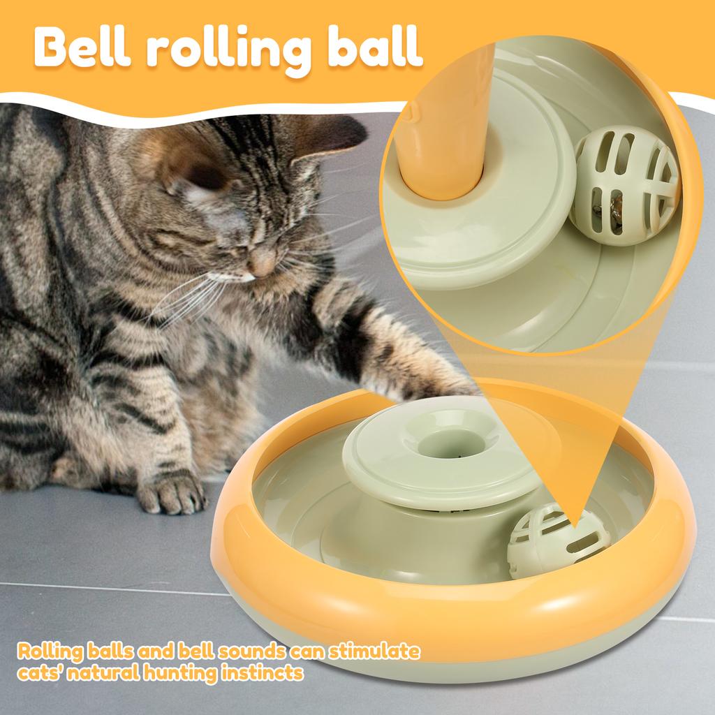 Интерактивные игрушки для кошек Прочная игрушка для кошек Самовращающаяся палочка-дразнилка для кошек Интересная Простая в использовании с набором мячиков с колокольчиком для ваших кошек Новая