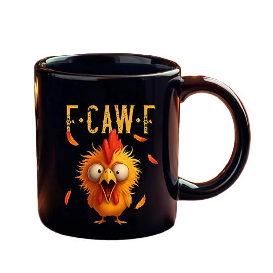 Персонализированная кружка F-Caw-F Chicken 15 унций керамическая кофейная чашка смешной петух фермерское животное юмор кружка многоразовая подходит для мытья в посудомоечной машине и микроволновой печи посуда для напитков