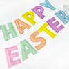 Easter Decorations Pre-Strung Felt Pastel Happy Easter Sign Bunny Banner Wool Felt Ball Garland for Happy Easter Spring Nursery Classroom Home Wall