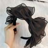 Старшие черные кружевные сетчатые однотонные заколки-клипсы с большим бантом для повязки на голову Женские детские корейские головные уборы новые аксессуары