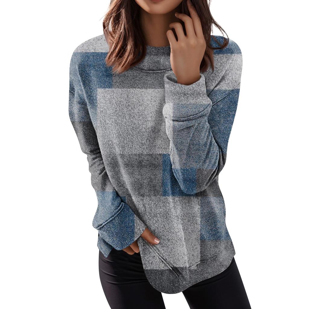 Женские топы с круглым вырезом, хлопковая женская повседневная модная блузка с длинным рукавом и круглым вырезом с цветочным принтом, пуловер