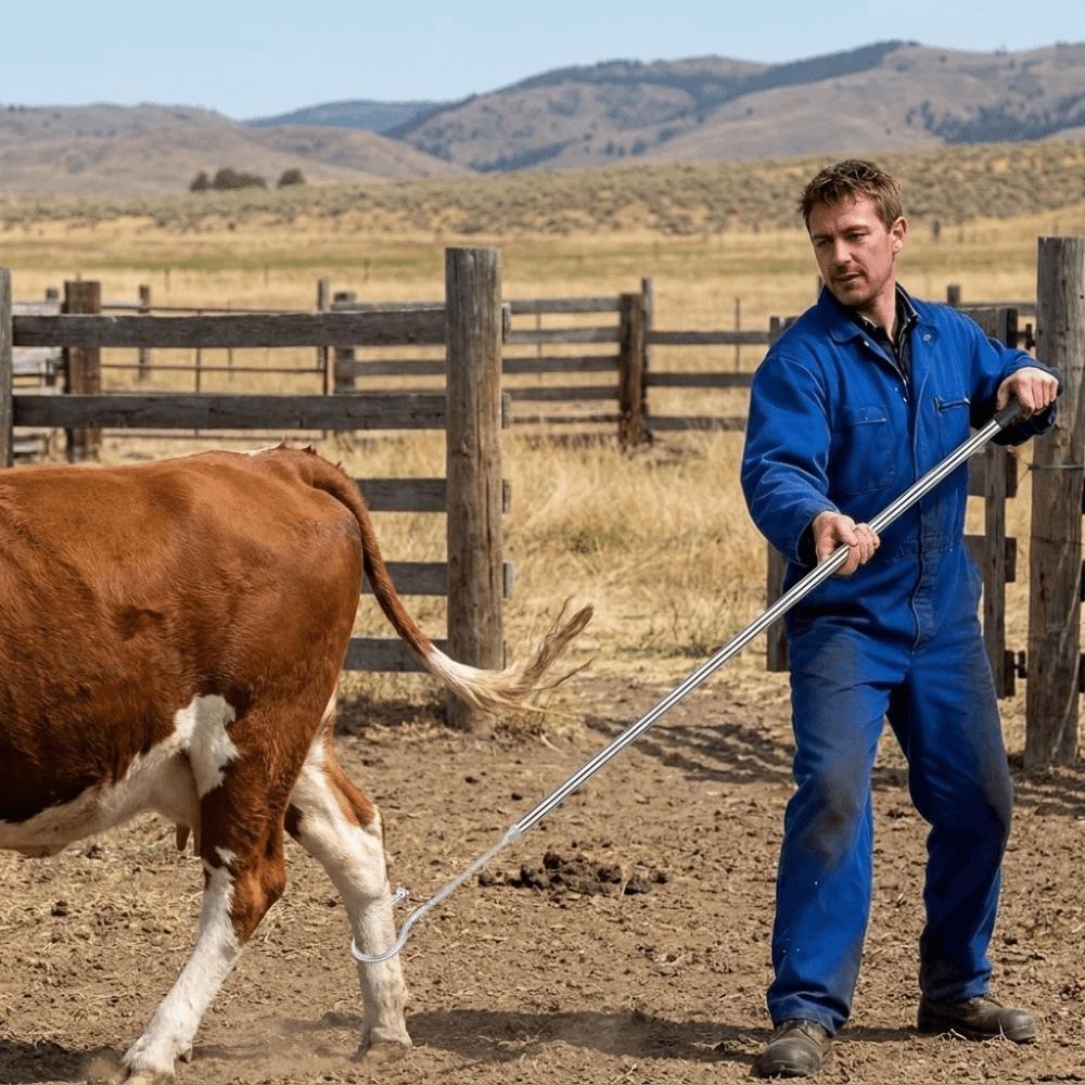 Long Pole Pig Catcher Pole Heavy Duty Livestock Catching Pole Sheep Catching Hook Farm