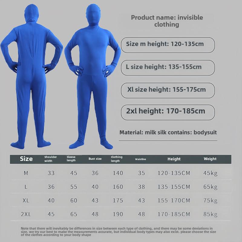 Men's Solid Color Black Invisible Halloween Jumpsuit (Available for Kids)