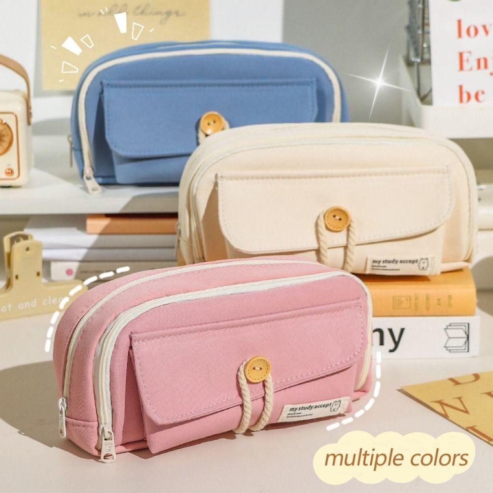 Fabric Stationery Case Multi-function Cosmetic Pouch New Pencil Bag Student School Supplies