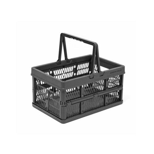 Gordon Miller Foldable Cargo Basket with Handles, Small, Dark Gray, 32112