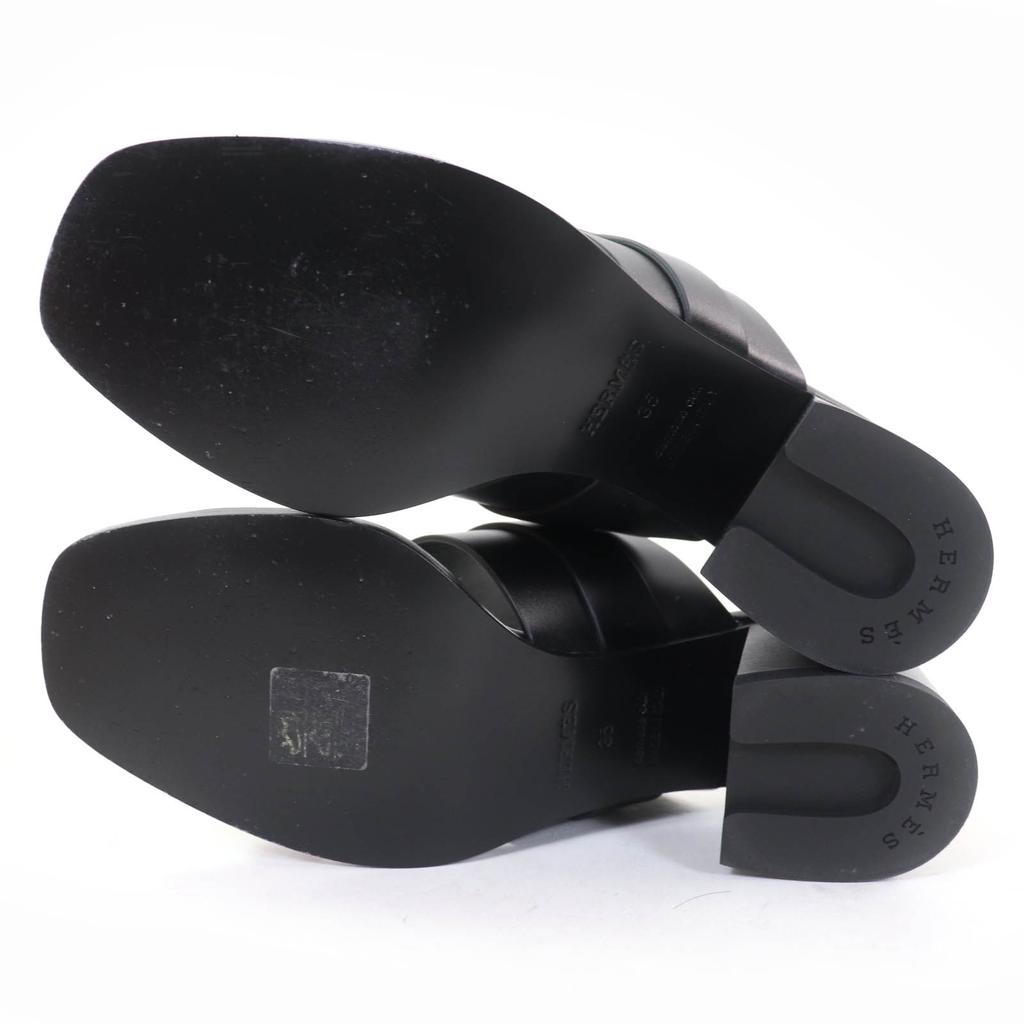 Excellent HERMES Sandals cute Purchased in 2025 Glennan Metal Leather black  Used