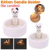 Смола Подсвечник Котенок Ручной работы Керамический Подсвечник Смешные Креативные Подарки для Женщин Мультяшные Поделки Новый Год Домашнее Украшение