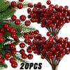 Сувенирная подставка 20 шт. Искусственные ягоды падуба, 100 шт. Мини 10 мм Имитация ягод Декор на проволоке для украшения рождественской елки Цветочный венок DIY