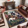 Dog Theme Crystal Velvet Rug Personalized Custom Name Text Soft Floor Mat Home Decor