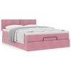 Enjoy restful nights with this ottoman bed with mattress in pink 140 x 190 cm velvet fabric