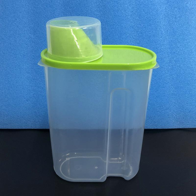 Kitchen Storage Canister with Airtight Lid - Green, 2.5L, Clear Food Container for Pantry Organization