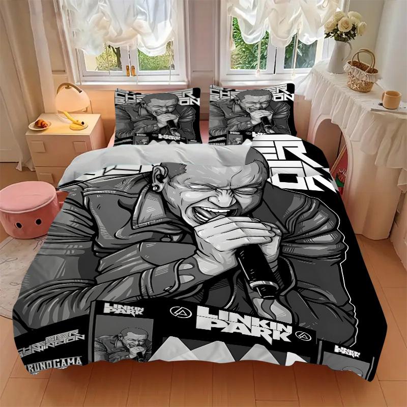 3pcs Chester Bennington, Linkin Park Duvet Cover Set - Soft & Breathable Bedding, Includes 1 Duvet Cover and 1/2 Pillowcases (No Insert) yy251107192