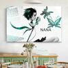Solid Wood Frame Anime Black Stone Nana Canvas Poster Art Painting and Wall Art Picture Print Modern Family Bedroom Decor Posters