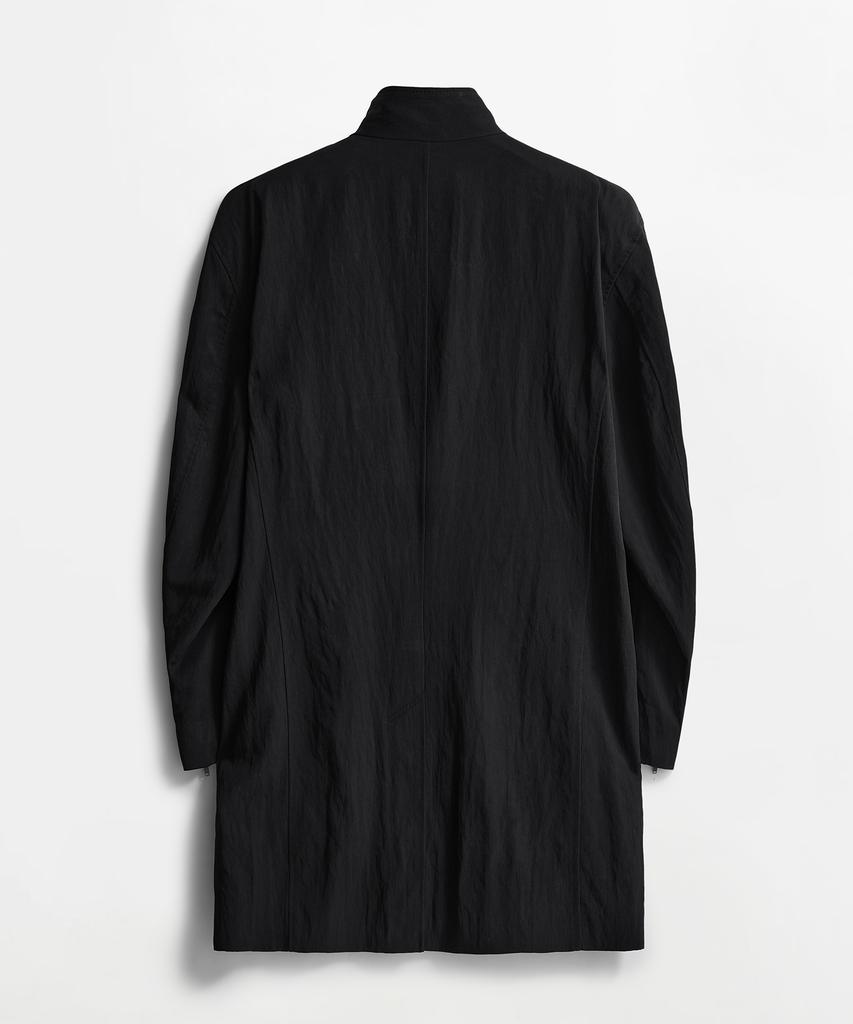 LMOOD Blade Tencel High-Neck Coat Black
