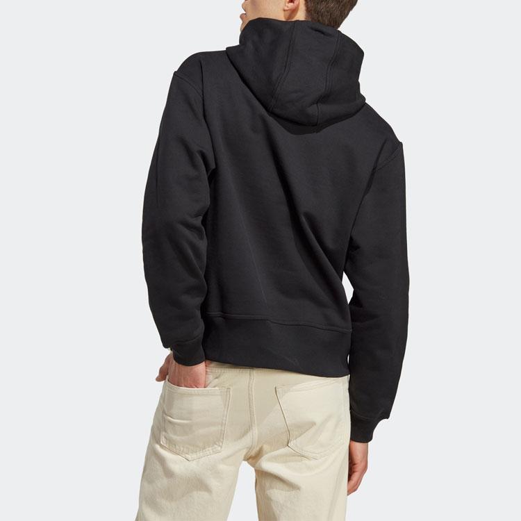 adidas Unisex Black Heavy French Terry Hooded Pullover Sweatshirt IC4084