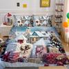 Рождественская цифровая печать 3D-печать полиэстеровая наволочка пододеяльник набор из двух или трех предметов
