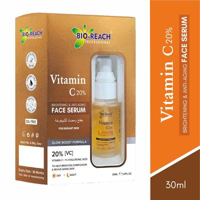BIO-REACH Сыворотка для лица с витамином С Для сияния кожи лица Увлажняющая Очищение кожи Уменьшение морщин - 30 мл