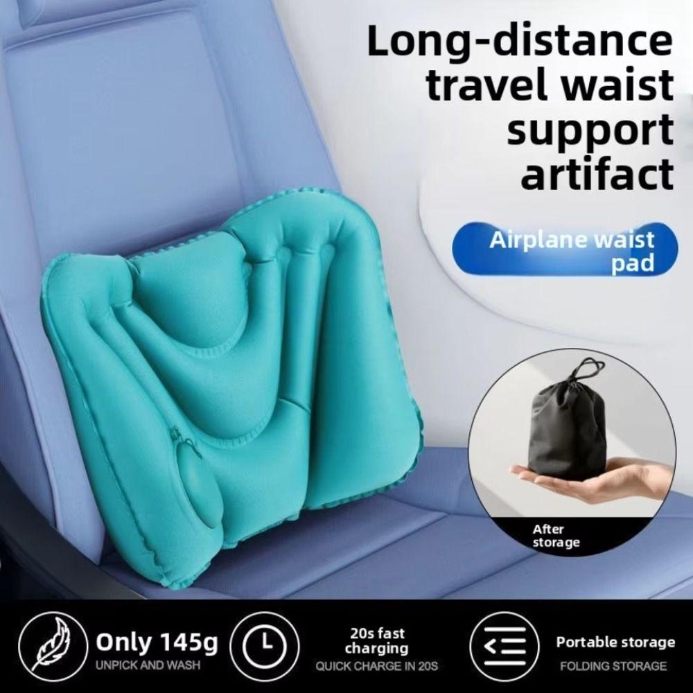 Waist Protection Inflatable Lumbar Pillow Inflatable Ultralight Chair Waist Cushion Comfortable Soft Cushion for Home Office Car