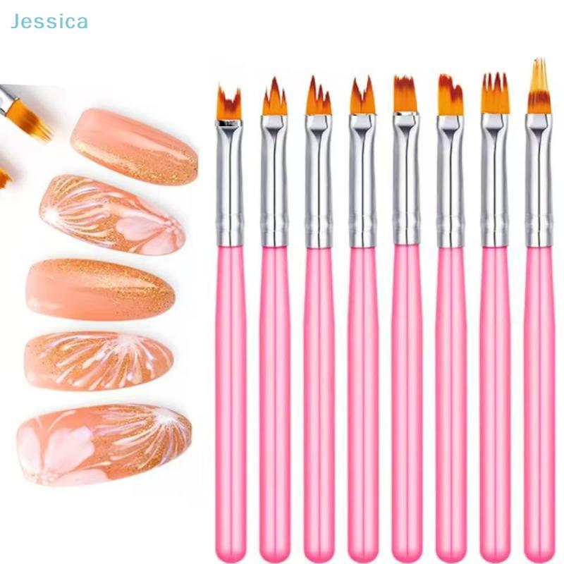 8Pcsset Nail Art Petals Painting Pen Painting Drawing For Manicure Design Gel Brush Nail Art Brush