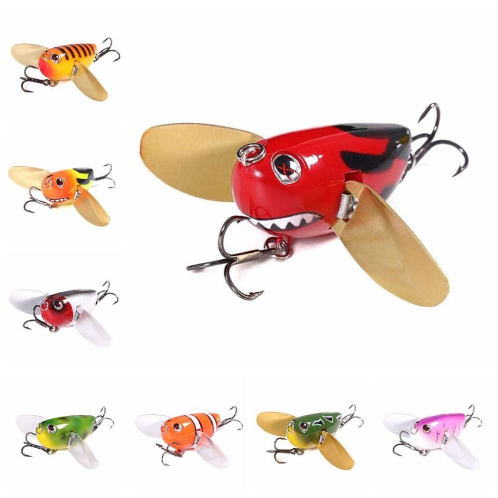 with Two Metal Spoon Bee Crankbait Lure Bumblebee Fishing Lure Bee-Shaped Fishing Bait Fly Fishing