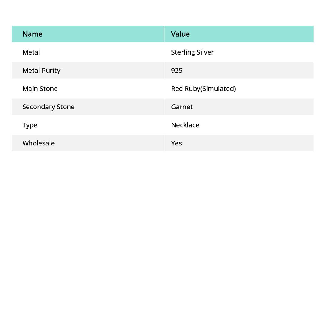 Ювелирное ожерелье из серебра 925 пробы с натуральным рубином и гранатом 18 дюймов p7S83