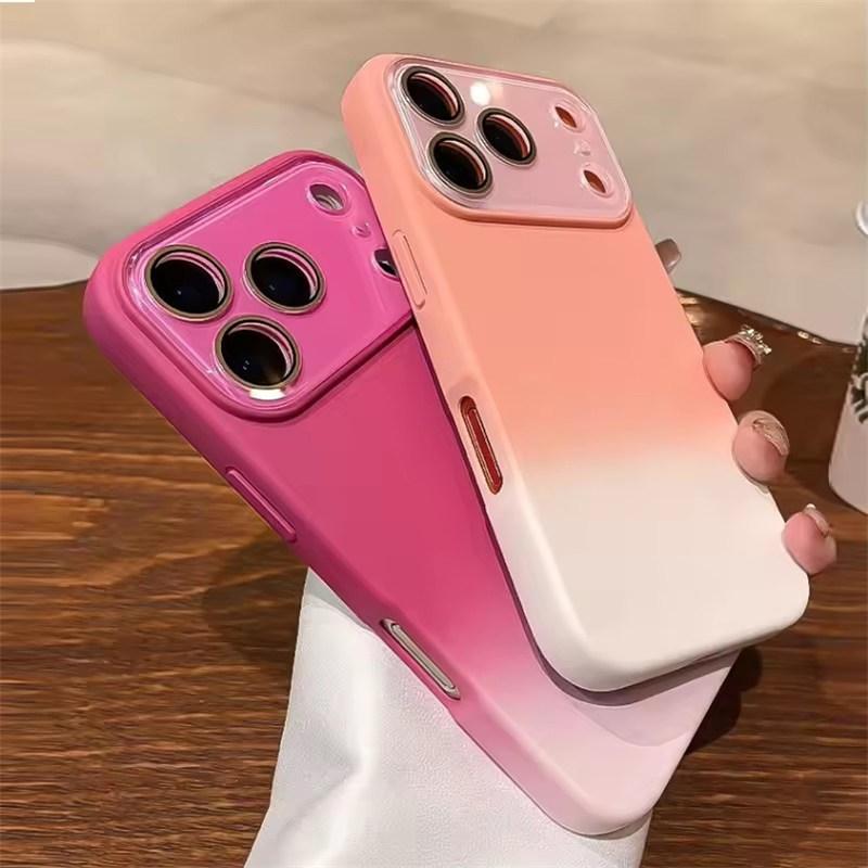 Большой чехол с градиентом конфетного цвета для iPhone 17 16 15 14 Pro Max 13 12 Air Plus Жидкий силикон Ударопрочная задняя крышка
