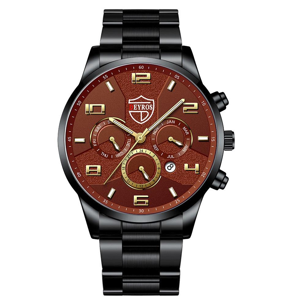 Men'S Fashion Watch Luminous Stainless Steel Men'S Business Calendar Quartz Watch